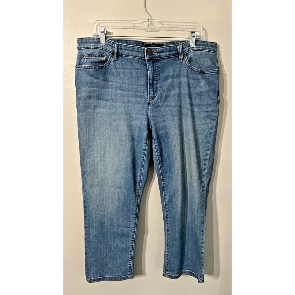 Lauren Ralph Lauren Jeans 16W Classic Straight Cropped Med Wash Stretch‎